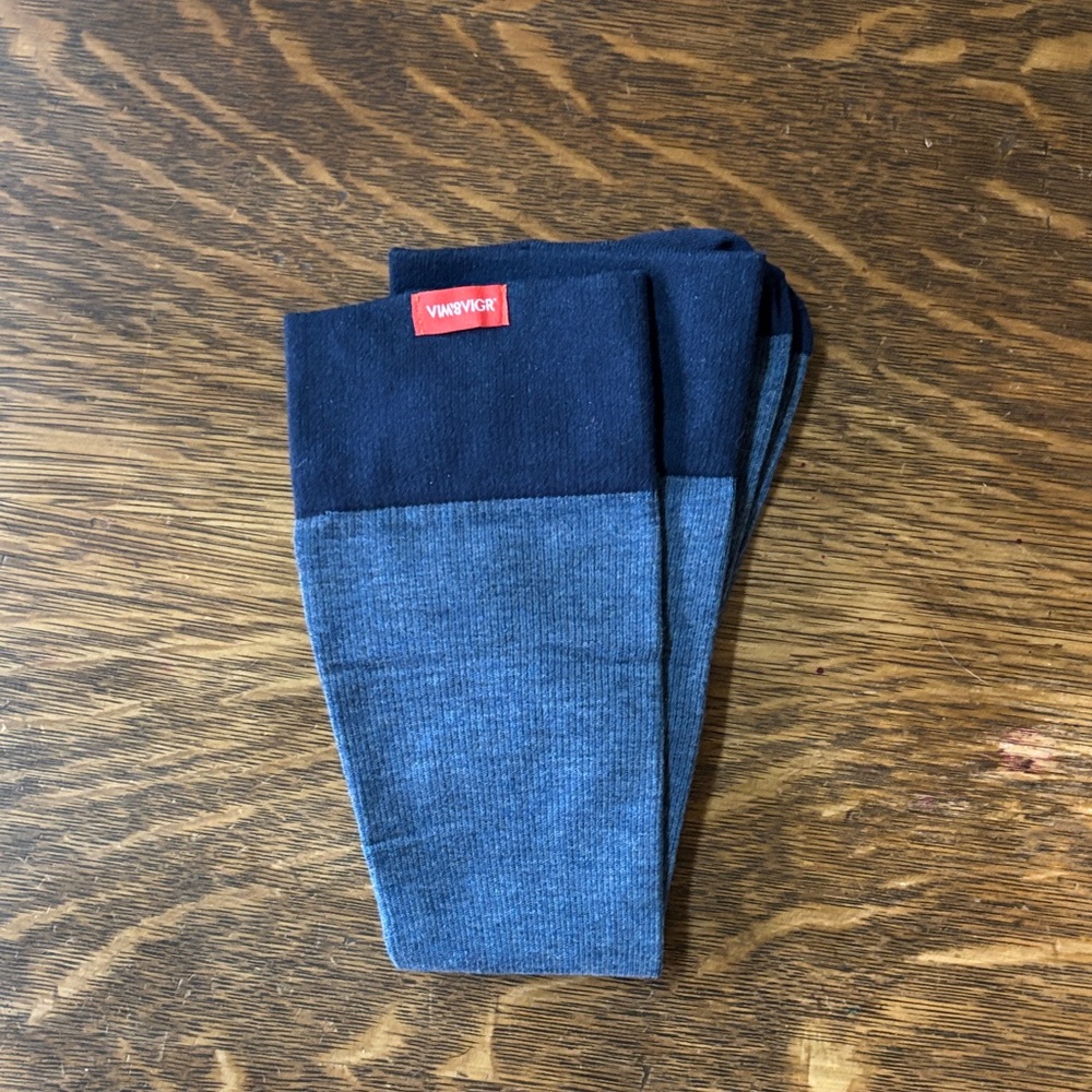 VIM&VIGR Heathered Collection Navy Cotton 30-40 mmHg Compression Socks